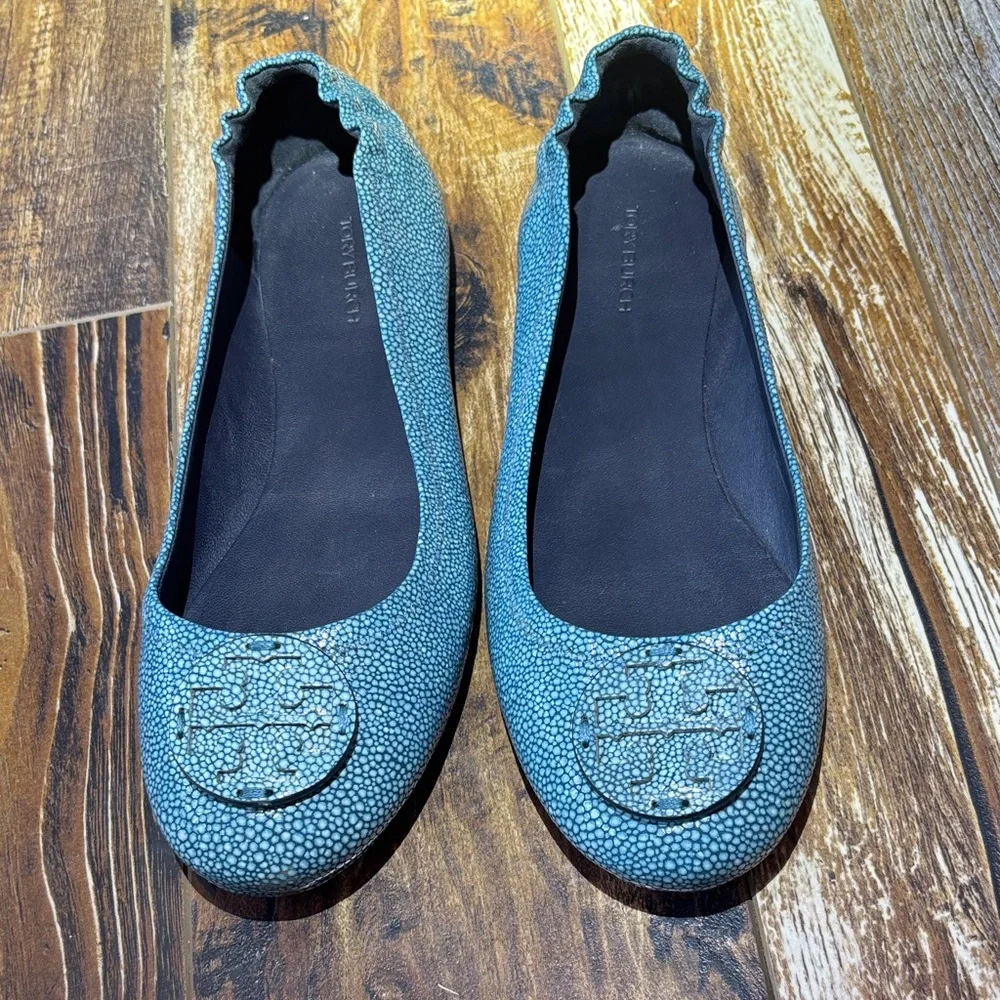 Tory Burch Teal/Aqua Reva Flats - Picture 6 of 7